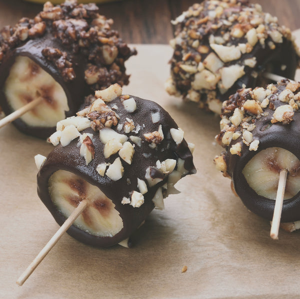 Chocolate Covered Bananas with Almonds